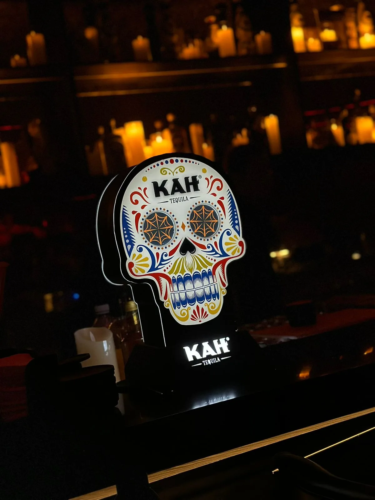 KAH Tequila skull acrylic display