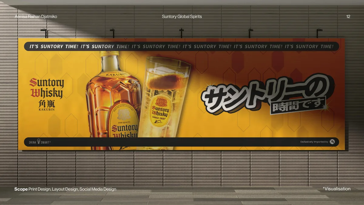 Suntory Whisky Kakubin — It's Suntory Time billboard